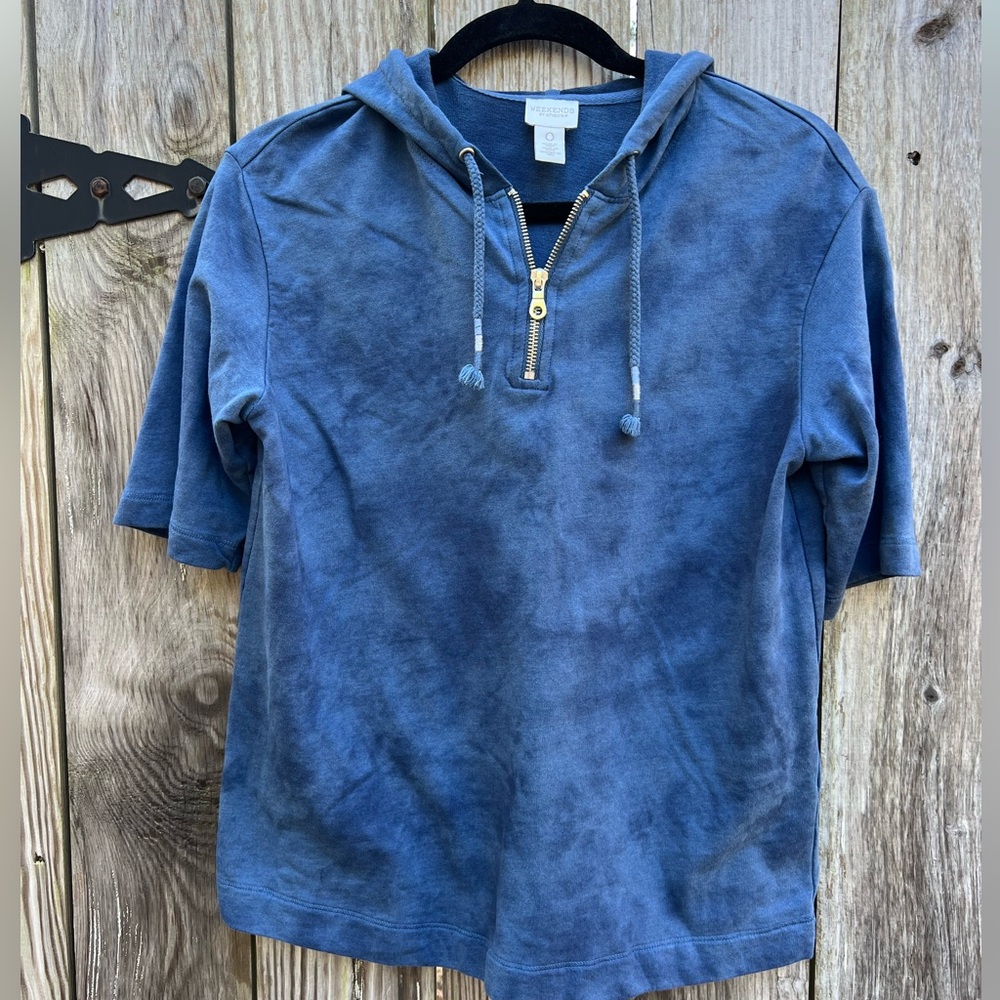 WEEKENDS BY CHICO Cloud 9 Tie Dye Short sleeve Hoodie Women’s 0